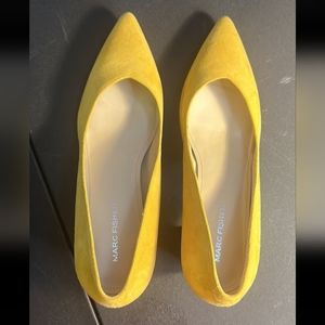 Marc Fisher 8.5 Yellow Suede Block Heels